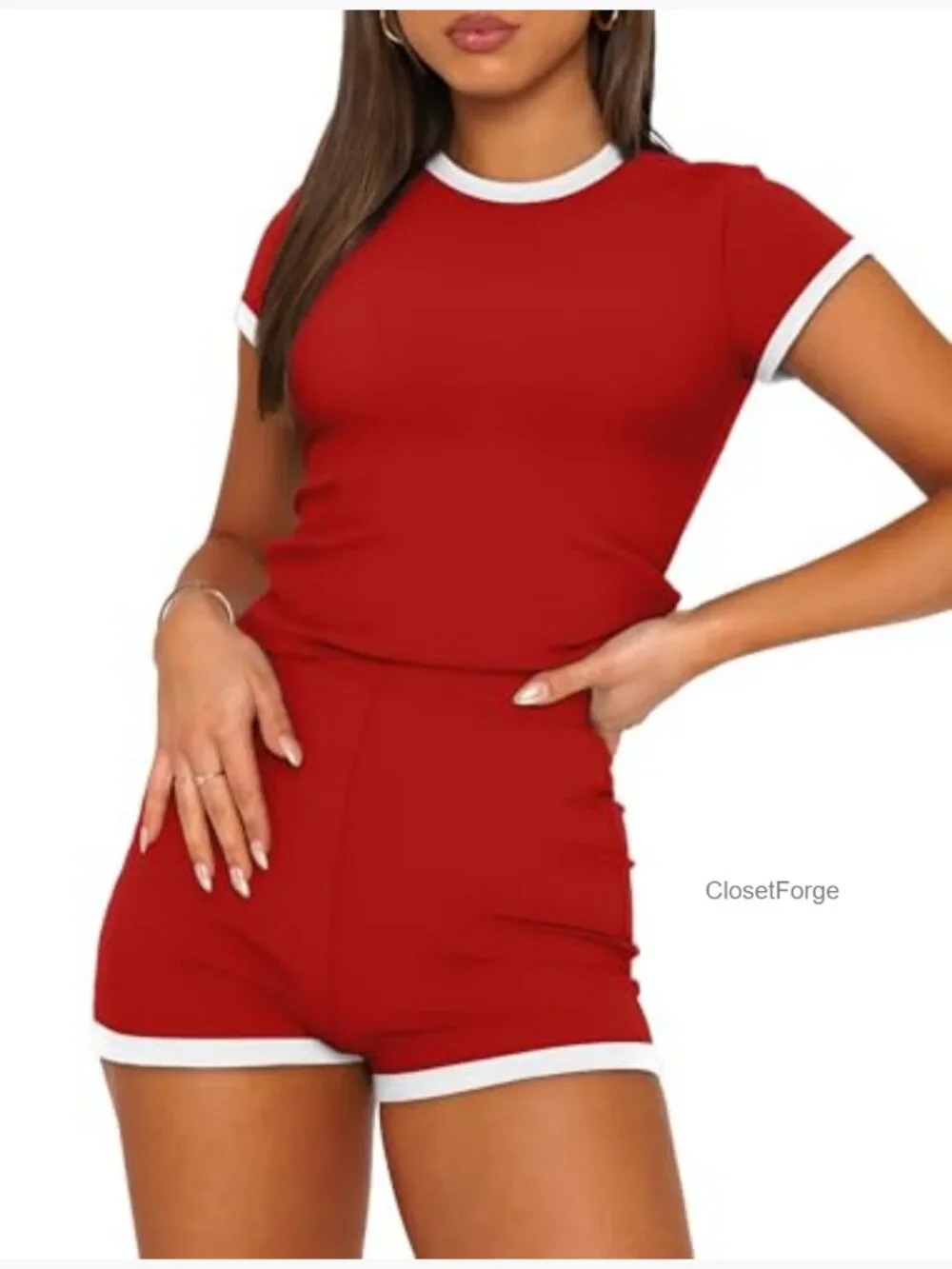 Two Piece Lounge Set Summer Outfits Matching Short Set
